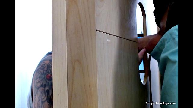 Hung Stud Gloryhole Blowjob Off