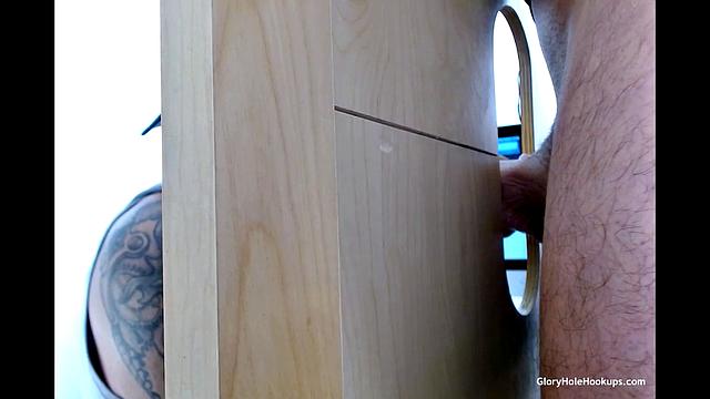Hung Stud Gloryhole Blowjob Off