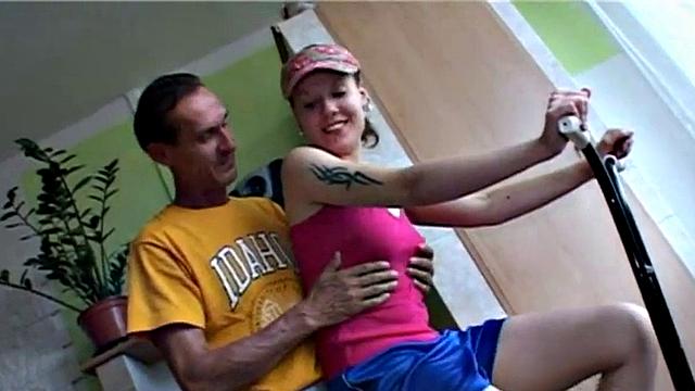 Petite teen rammed by old man cock