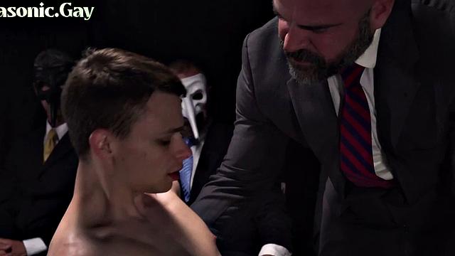 Naive apprentice rimmed and fucked by group