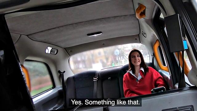 21yo college babe riding taxi driver for free ride