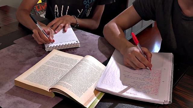 While doing their studies, these two can't resist the temptation to break for a raw romp. It isn't long before Francis is sucking on Lance's, and this continues until both are naked and ready to fuck.