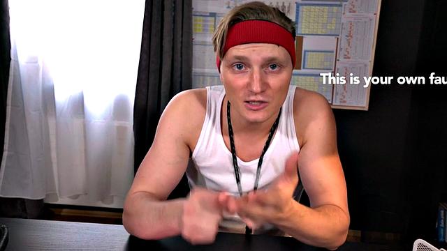 Sport teacher fucks teen pussy in office after spanking