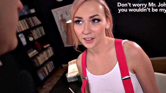 Sport teacher fucks teen pussy in office after spanking