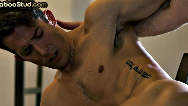 Hairy gaydaddy fucks stepson's greedy asshole till cumshot