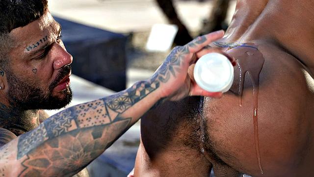 Beefy Stud Blows Load While Being Railed By Hunk - RagingStallion