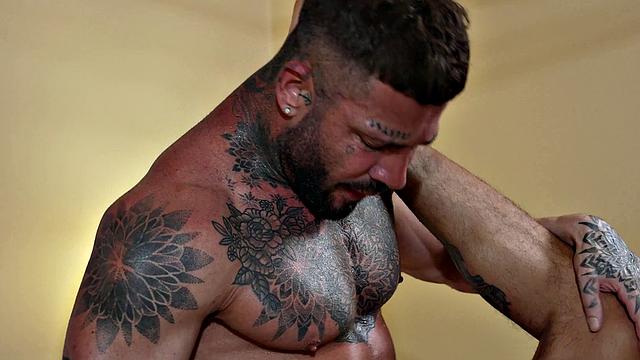 Beefy Stud Blows Load While Being Railed By Hunk - RagingStallion