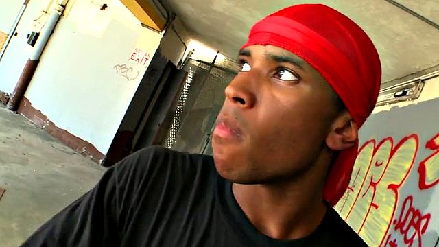 Ebony bottom picked up and drilled outdoors for cash