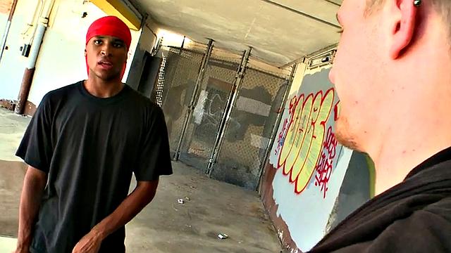 Ebony bottom picked up and drilled outdoors for cash