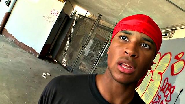 Ebony bottom picked up and drilled outdoors for cash