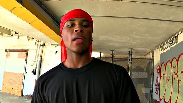 Ebony bottom picked up and drilled outdoors for cash