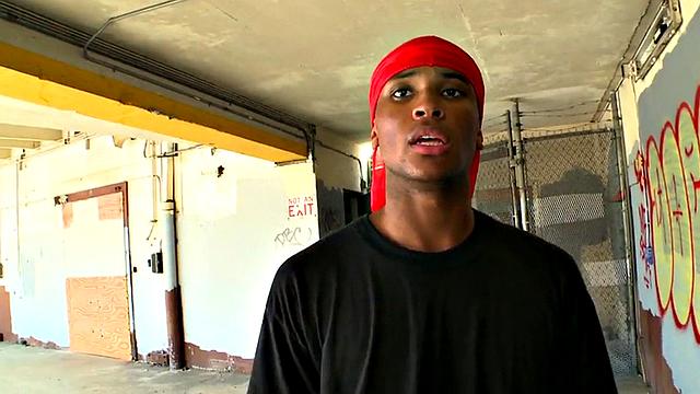 Ebony bottom picked up and drilled outdoors for cash