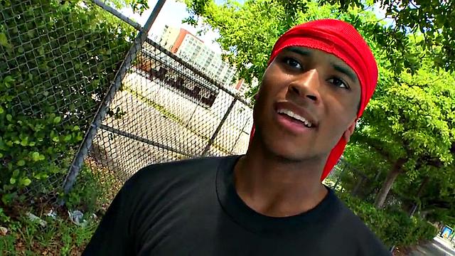 Ebony bottom picked up and drilled outdoors for cash