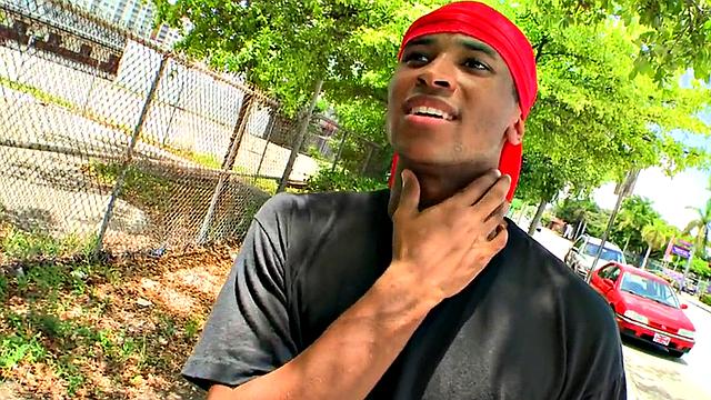 Ebony bottom picked up and drilled outdoors for cash