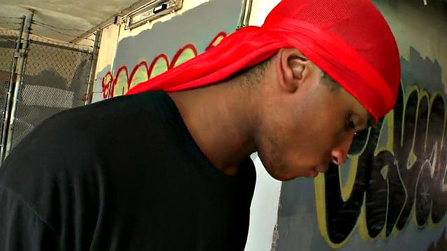 Ebony bottom picked up and drilled outdoors for cash