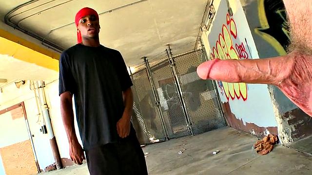 Ebony bottom picked up and drilled outdoors for cash