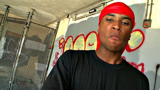 Ebony bottom picked up and drilled outdoors for cash