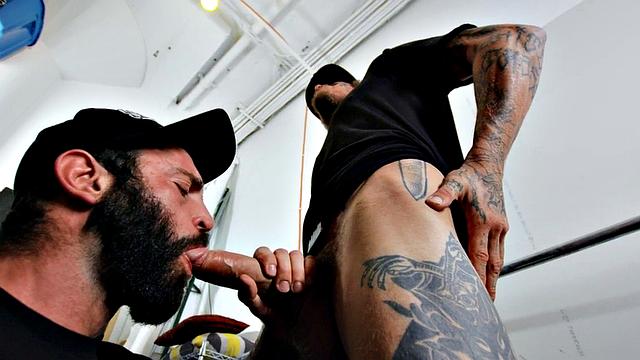 Pierced gay fucks stud in anal hole hardcore