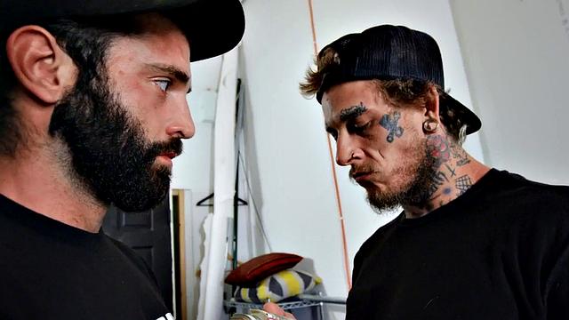 Pierced gay fucks stud in anal hole hardcore