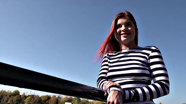 Russian fitness babe rides a big cock