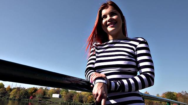 Russian fitness babe rides a big cock