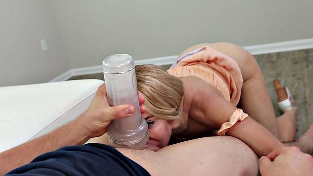 Femdom MILF wanks cock as she wants with no cum hurry