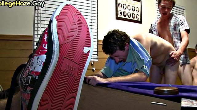 Frat student assfucked at party after giving blowjob