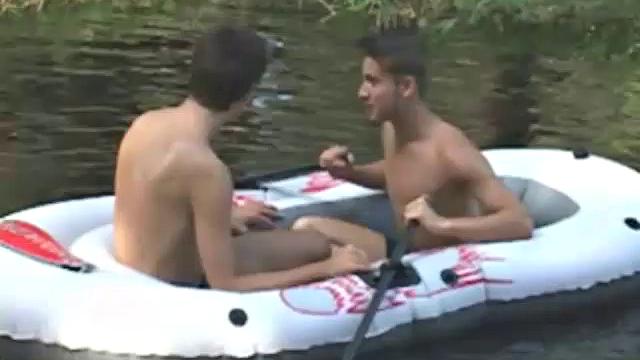 We join Jessie Vasquez and Aston Scott floating around in a small boat. Ashton makes a move on Jessie and ends up getting his dick sucked, before Jessie takes that monster up his ass.
