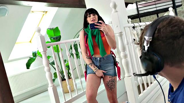 Squirting anal babe drilled in hostel room by roommate