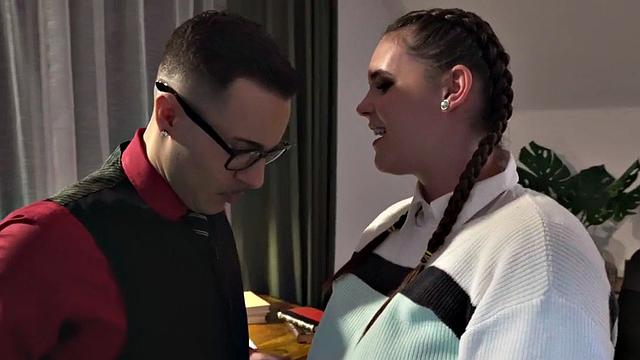 Uniform chubby schoolbabe seducing teacher