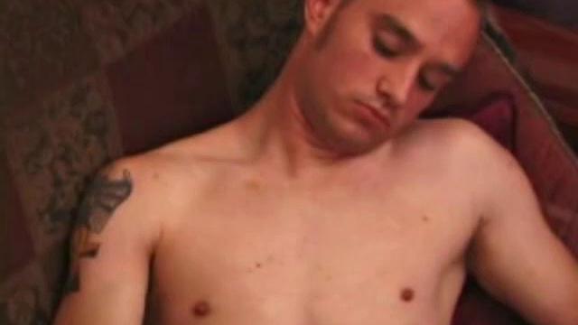 Ethan strips naked and strokes up a stif one, while watching a porn video. After lubing his asshole, he fingers himself and then inserts a dildo. Ethan gives his ass a good workout, before shooting a huge cum load onto his chest.