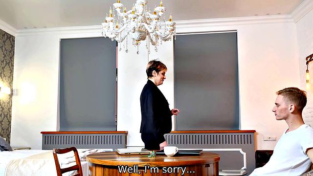 Watch this tattooed stud pound a short-haired teacher in multiple positions and styles