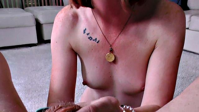 Foxy 21yo moaning HJ slut jerks big dick