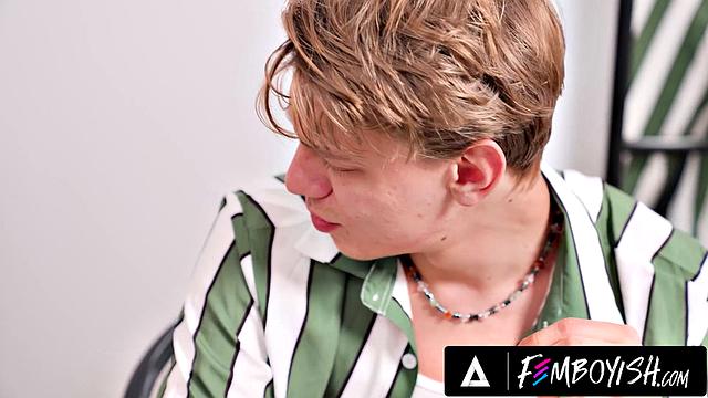 FEMBOYISH - Leo Louis Mercilessly DESTROYS Femboy With Relentless Rough Anal Fucking On Table