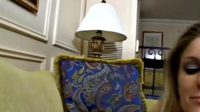 Horny blonde gets jizzed on after POV blowjob