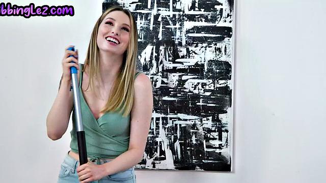 Inked lez maid gets her pussy licked by bigtitted babe