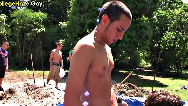 Public sucking str8 sucks outdoor for fraternity audience