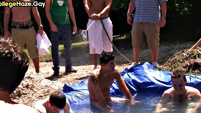 Public sucking str8 sucks outdoor for fraternity audience