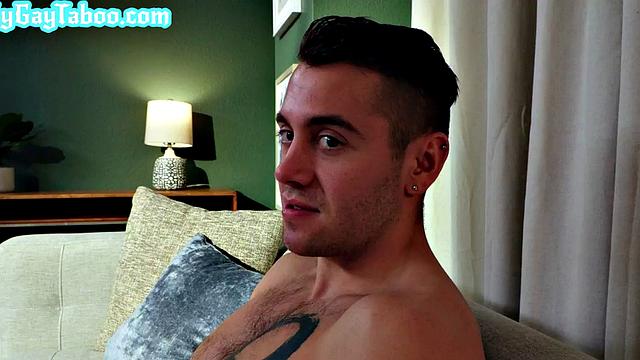 Sexy stepbrother barebacks twink's lil asshole