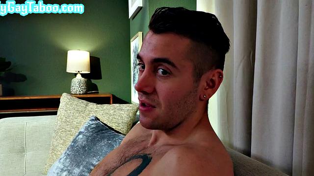 Sexy stepbrother barebacks twink's lil asshole