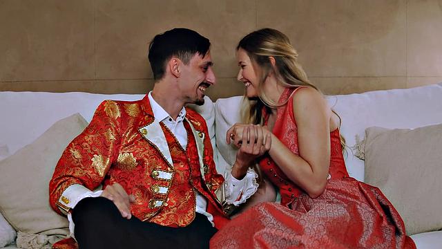 Busty blond in pantyhose with clean-shaved cooter adores manhood in oral fuck-a-thon fest!