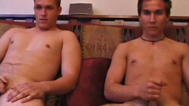 Brock LaBelli hooks up with Jason Foxx, and their clothes quickly strip off as they watch a porn video. Once Brock gets an eye full of Jason's cock, he can't wait to get his lips around it.