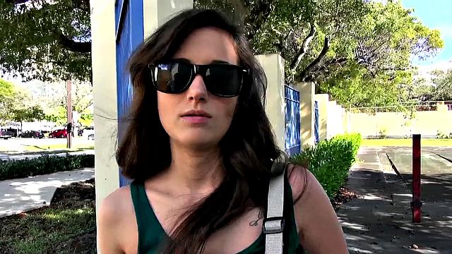 Paige's steamy outdoor session with a facial in her glasses