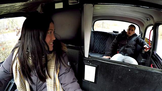 Taxi driving Asian in stockings gets her pussy stuffed