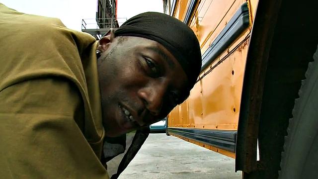 A BBC stud get his bare ass pounded by a massive white cock in a wild interracial parking lot