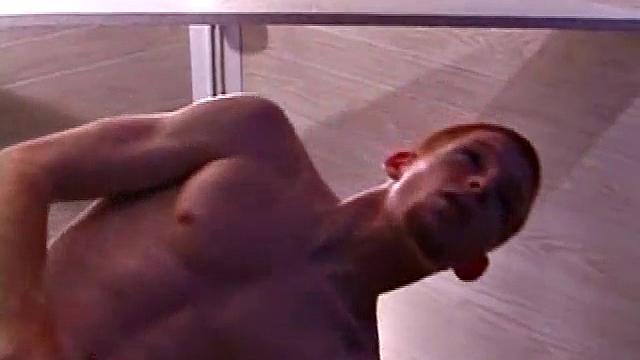 Tristian grabs his balls and strokes his long cock with determination. He kneels down before us and sticks his cock in the camera. Standing back up, Tristian continues to jerk off, until he asks if we want it on our face.