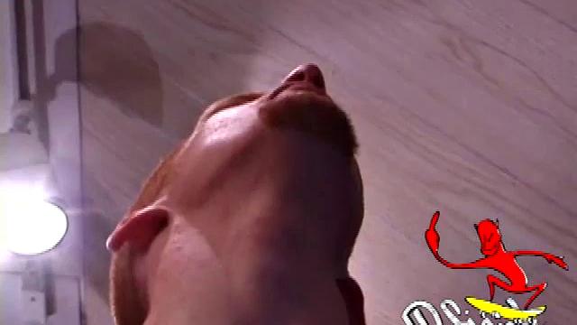 Tristian grabs his balls and strokes his long cock with determination. He kneels down before us and sticks his cock in the camera. Standing back up, Tristian continues to jerk off, until he asks if we want it on our face.