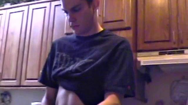 Ric brings a porn magazine, lube, and a towel to rip one off. After pulling out his hard dick and flipping through girlie magazines, Ric lets a helping hand tpuch him.