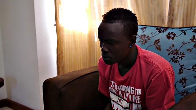 Newbie solo African twink with nice abs jerks off black dick