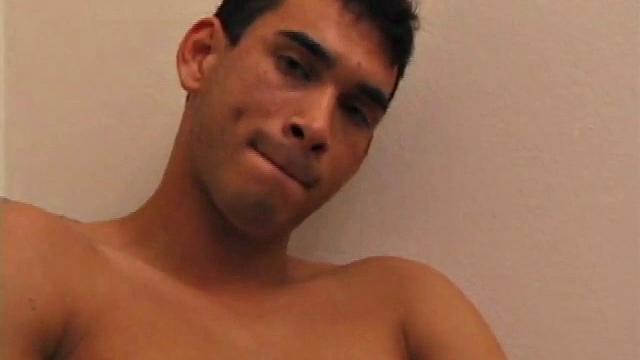 The strong silent type, Justin Christopher lets his naked body do the talking. He jerks off with growing excitement while cupping his balls until pumping out a load of salty warm cum onto his stomach.